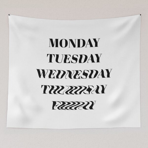 Item preview, Wavy Days of the Week (black) designed and sold by Design Minds Boutique.