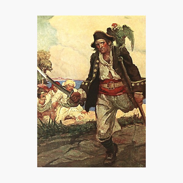 “Long John Silver” Pirate Art by Louis Rhead Photographic Print