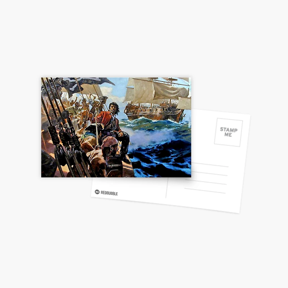 Pirate Attack on the High Seas Postcard