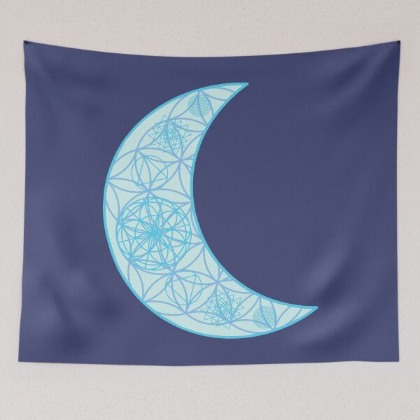 Item preview, Blue Sacred Geometry Moon Design designed and sold by Sweetie Spicy.