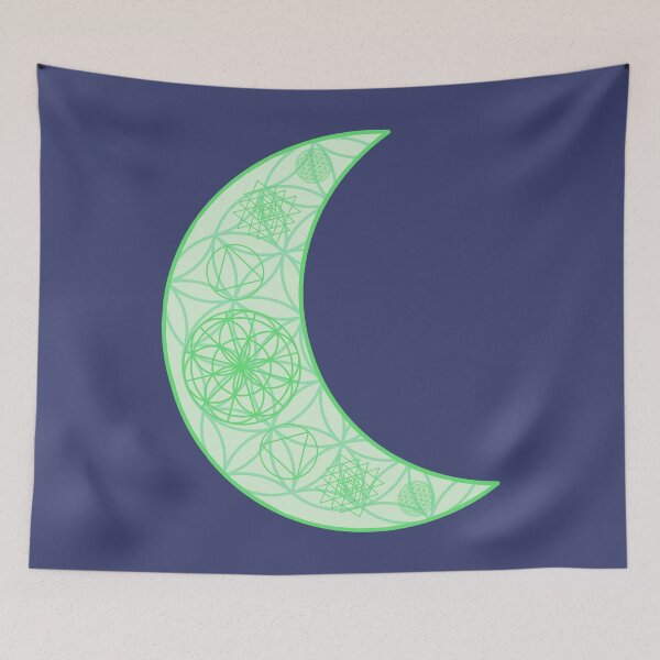 Item preview, Green Sacred Geometry Moon Design designed and sold by Sweetie Spicy.