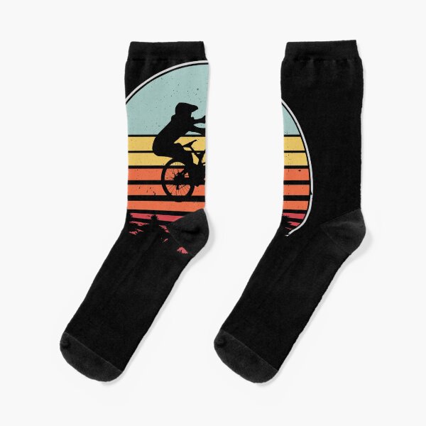Mountain Bike Vintage Down Hill Biking Gift Socks