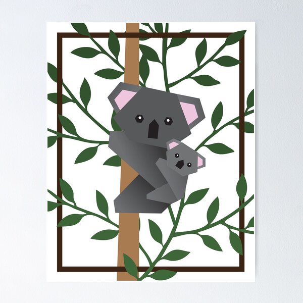 Koala Artwork - Geometric Portrait in Cheerful Colors Kids T-Shirt by  Minpadesign