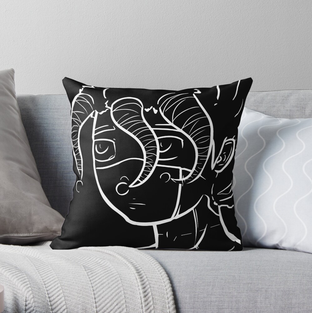 Galza line portrait Throw Pillow