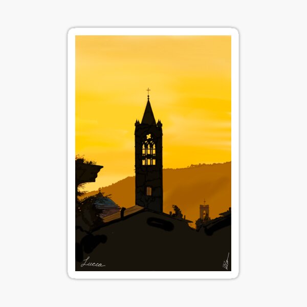 Lucca Italy in the Evening Sticker