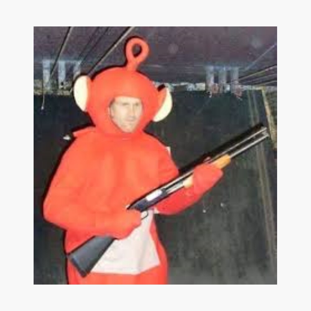 Teletubby with a shotgun