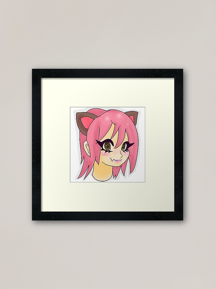 Impression Encadree Kawaii Neko Girl Fille De Chat Anime Mignon Par Sulkyducky Redbubble