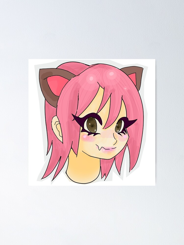 Poster Kawaii Neko Girl Fille De Chat Anime Mignon Par Sulkyducky Redbubble