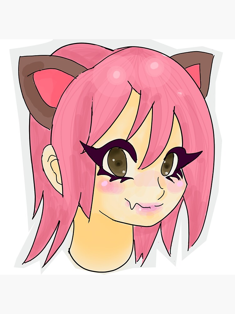 Kawaii Neko Girl Cute Anime Cat Girl Sticker For Sale By Sulkyducky