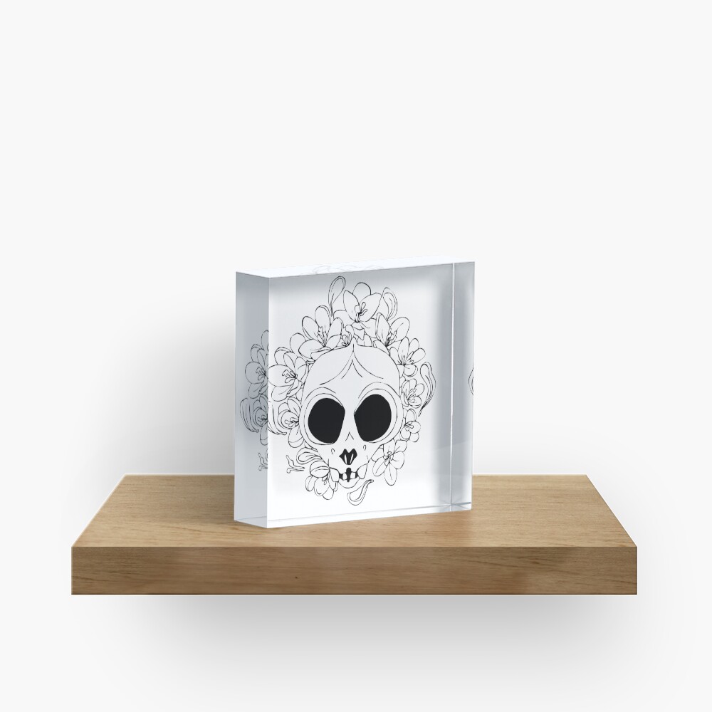 Crocus skull Acrylic Block
