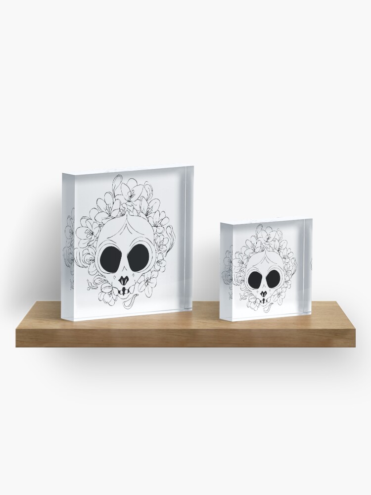 Alternate view of Crocus skull Acrylic Block