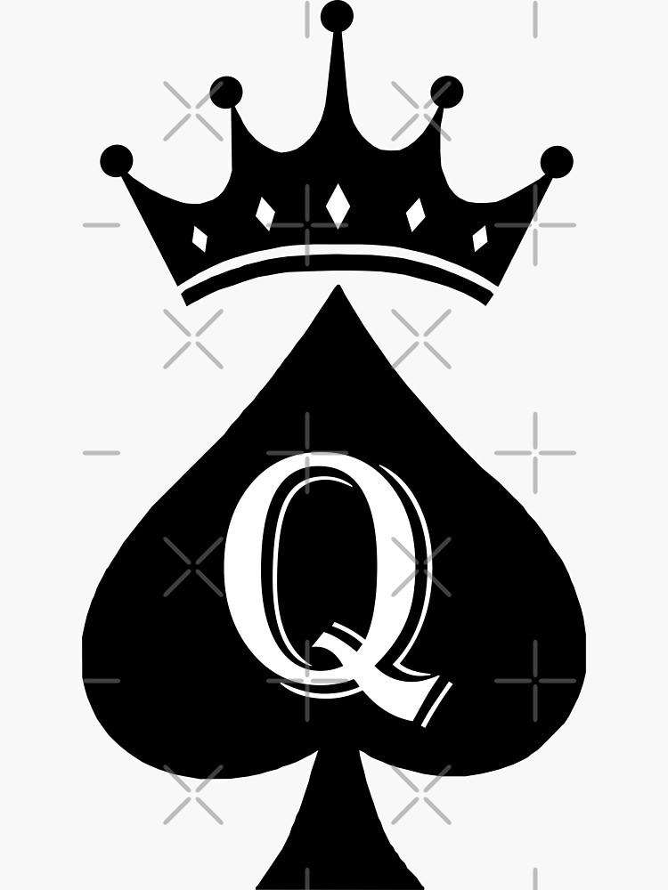 Crowned Queen Of Spades Sticker By Jeffmurdoc099 Redbubble 