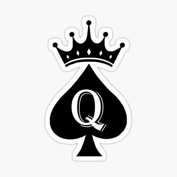 Crowned Queen Of Spades Sticker.