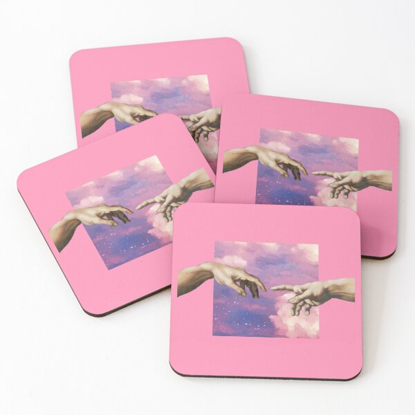 Item preview, hands michelangelo art aesthetic phone case pretty pink clouds painting designed and sold by kaledabean.