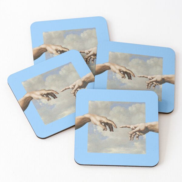 Item preview, hands michelangelo art aesthetic phone case blue clouds painting designed and sold by kaledabean.