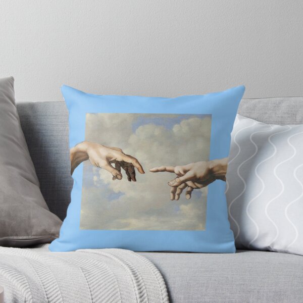 Aperçu de l'œuvre mains michelangelo art esthétique téléphone cas bleu nuages peinture créée et vendue par kaledabean.