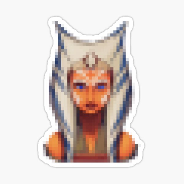 "Ahsoka Tano Pixel Fan Art TShirt" Sticker for Sale by trend2tee