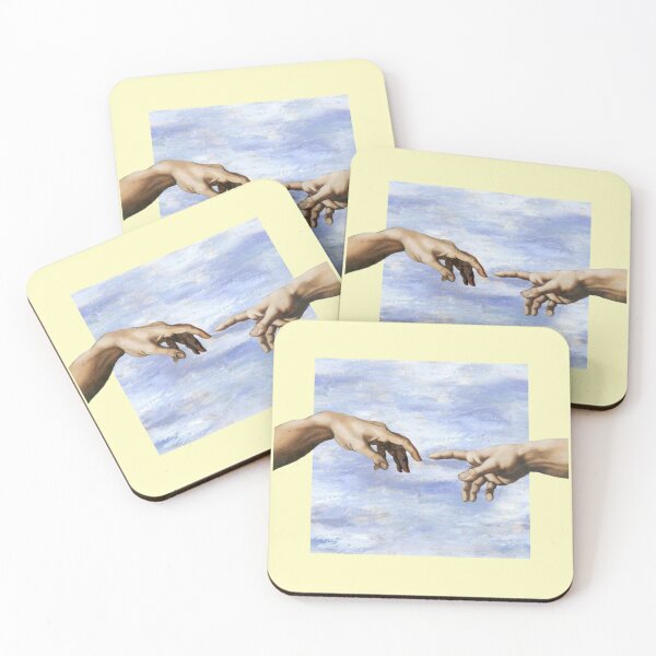 Item preview, hands michelangelo art aesthetic phone case yellow clouds painting designed and sold by kaledabean.