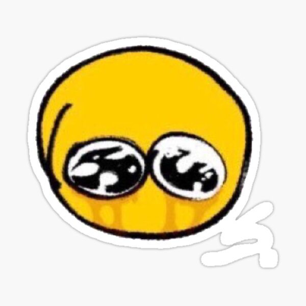 Sad cursed emoji Sticker for Sale by pandazo