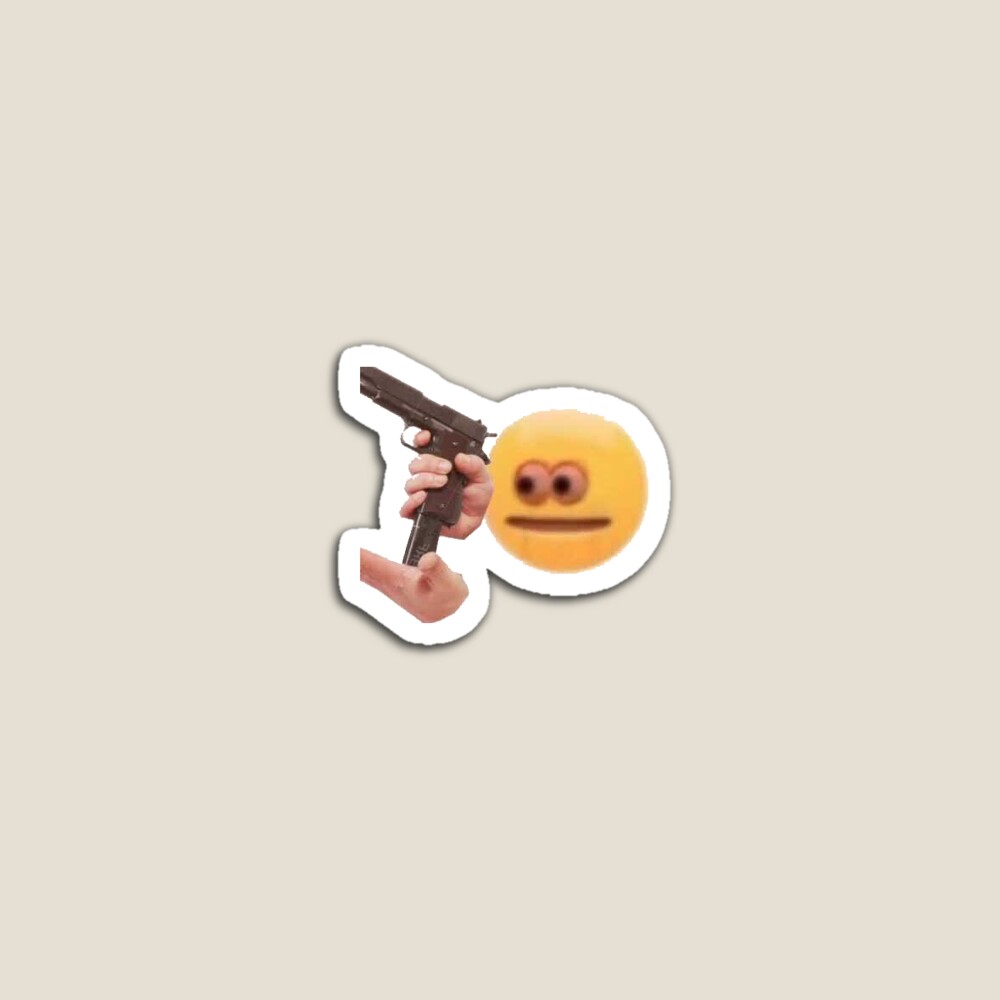 Cursed Emoji Sticker By Aquaraspberriez - Cursed Emoji Gun,Gun