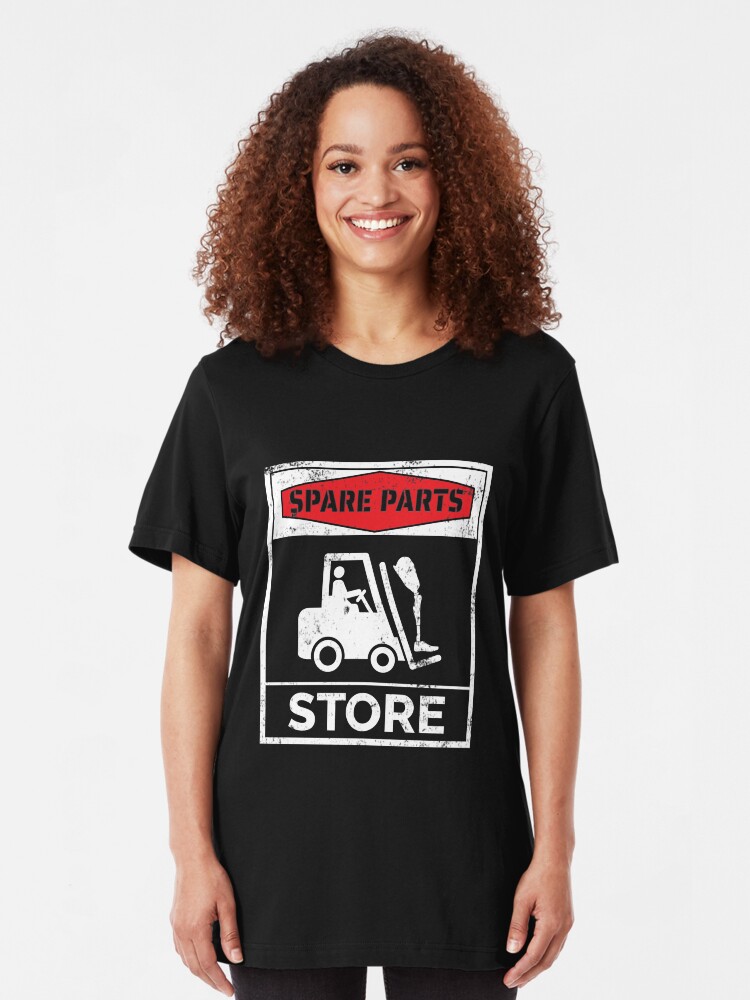Alternate view of Spare Parts Store - Funny Leg Amputee Slim Fit T-Shirt