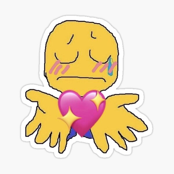 Heart cursed emoji Sticker.