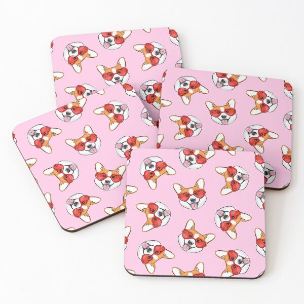 Item preview, Love a Corgi - Corgis with heart shaped glasses (pink) designed and sold by littlearrow.