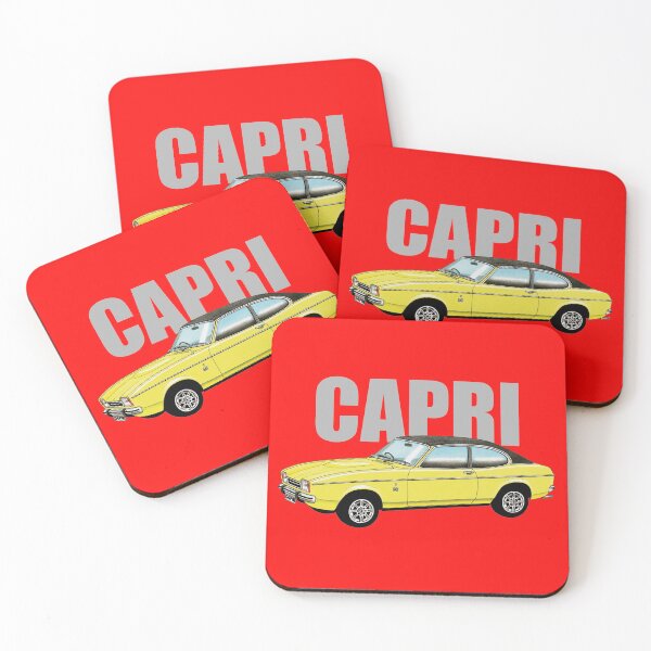 Item preview, Ford Capri II illustration with text designed and sold by Retroblast.