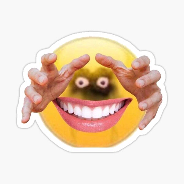 Cursed Smile Emoji Sticker for Sale by Michael Maiato