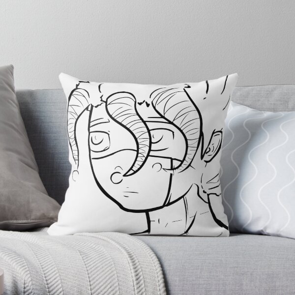 Galza line portrait (b) Throw Pillow