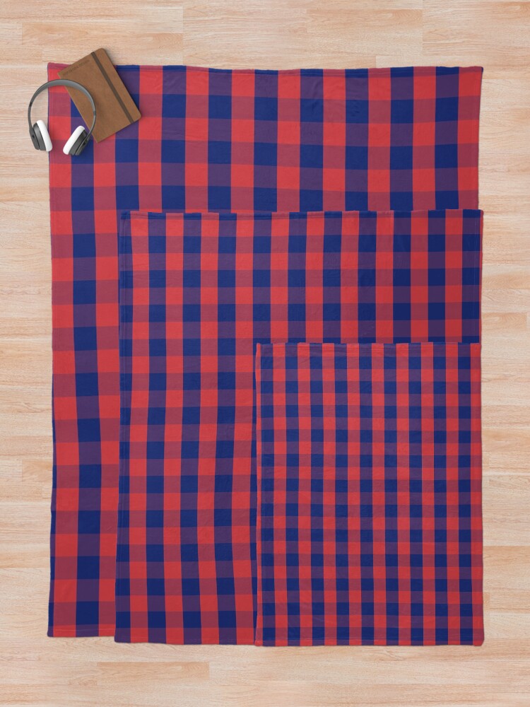 "Red and Blue Buffalo Check" Throw Blanket for Sale by theoutfoxed