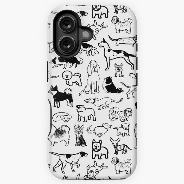 Item preview, Black and White Dogs Pattern designed and sold by Jenn Inashvili.