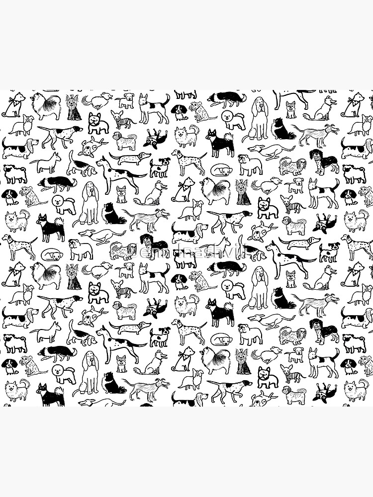 Black and White Dogs Pattern by ShortCoffee