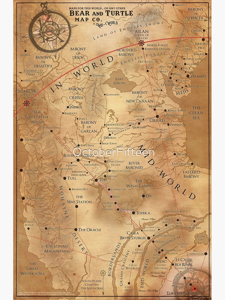 Disover The Dark Tower - Mid-World Map Premium Matte Vertical Poster