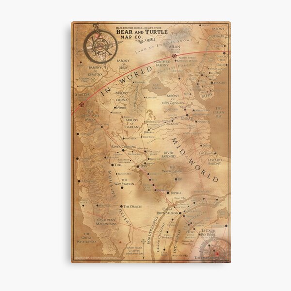 The Dark Tower - Mid-World Map Metal Print