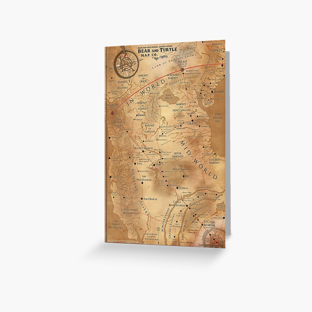 The Dark Tower Mid World Map Greeting Card For Sale By   Papergc,500x,w,f8f8f8 Pad,1000x1000,f8f8f8 