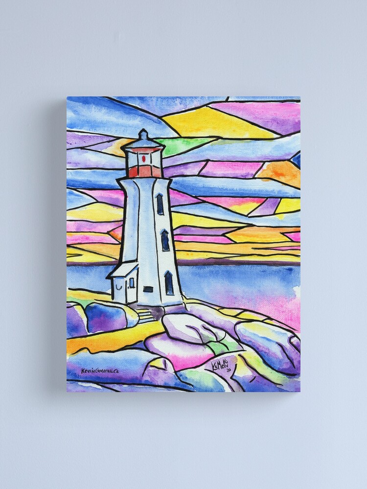 Thumbnail 2 of 3, Canvas Print, Sacred Light Peggys Cove Lighthouse designed and sold by Kevin Cameron.
