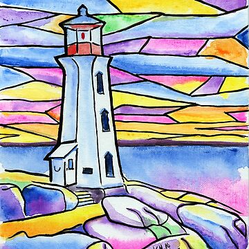 Artwork thumbnail, Sacred Light Peggys Cove Lighthouse by kevinart1
