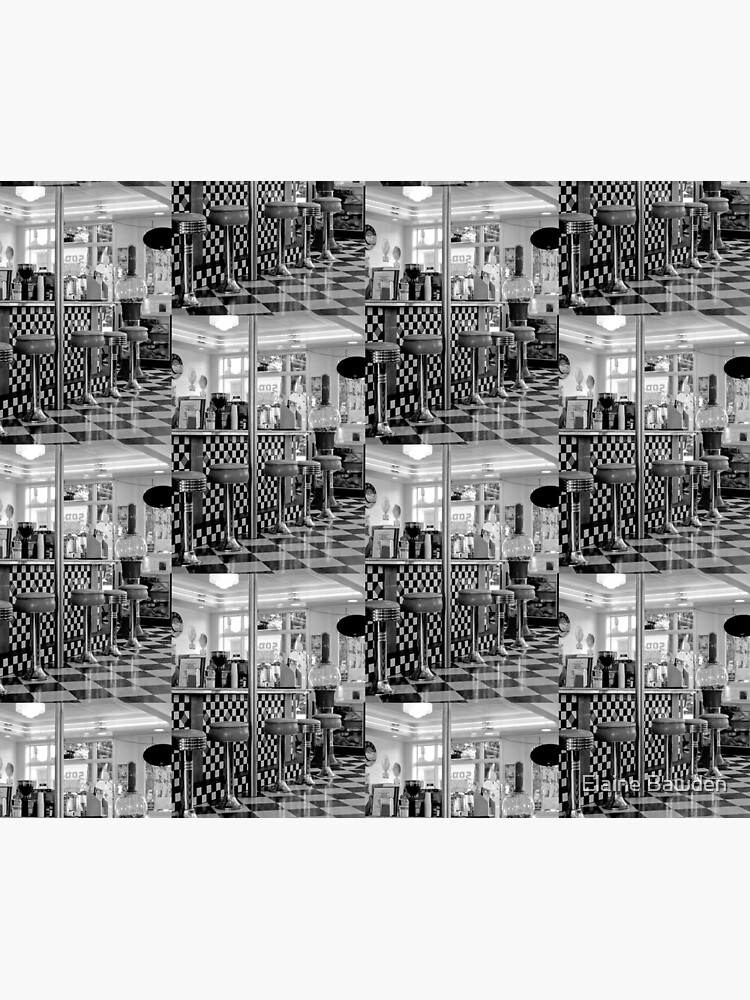THE 50'S DINER IN BLACK AND WHITE by elainebawden