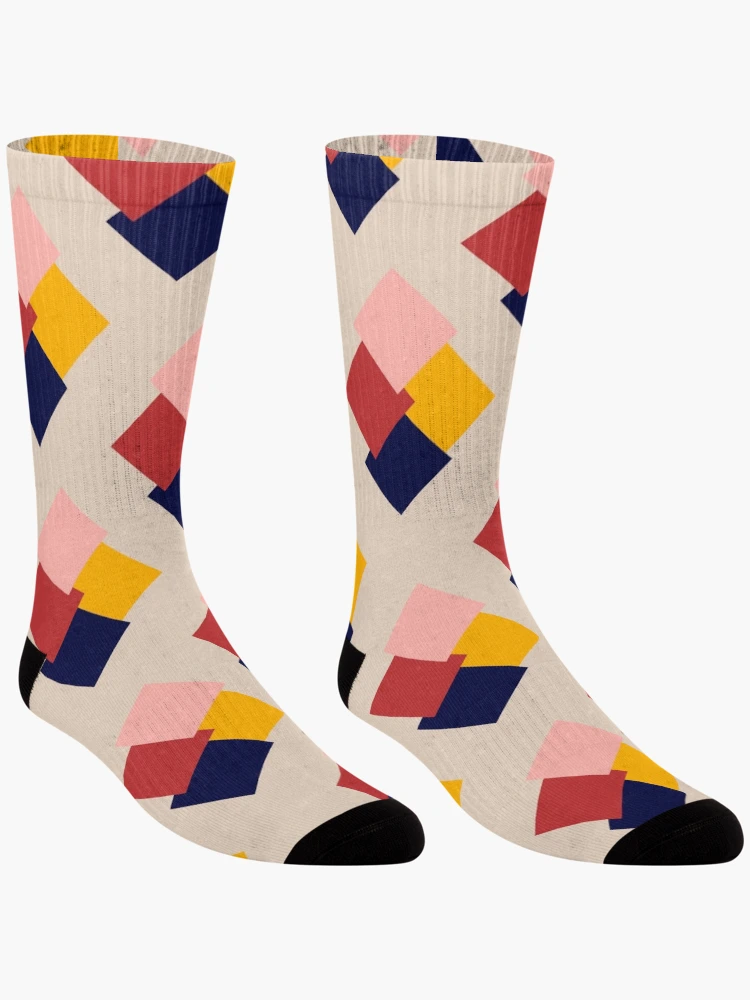 Thumbnail 3 of 5, Socks, Square up designed and sold by FunkyPattern.