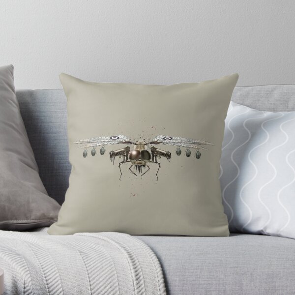 Killer Wings Taupe (PCD1876) Throw Pillow
