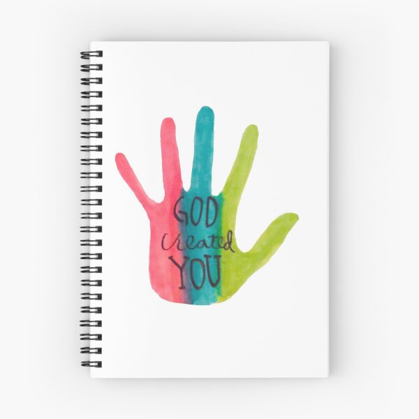 Item preview, Light Pink Blue and Green Hand, With God Created You Calligraphy designed and sold by World-of-Maegan.