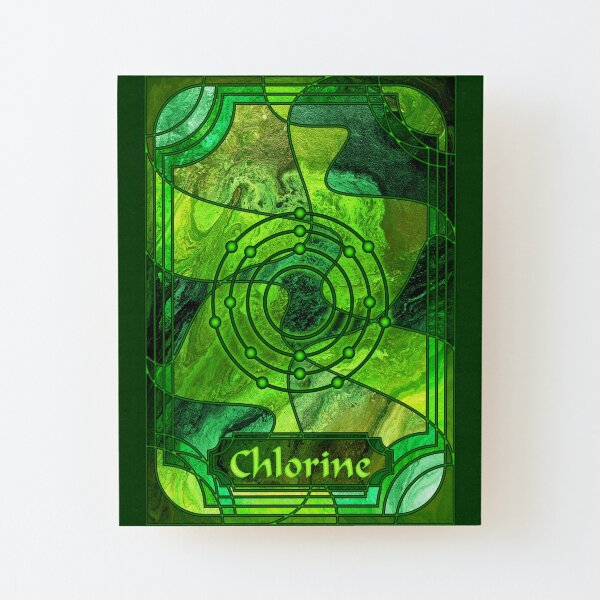 Element 17: Chlorine Wood Mounted Print