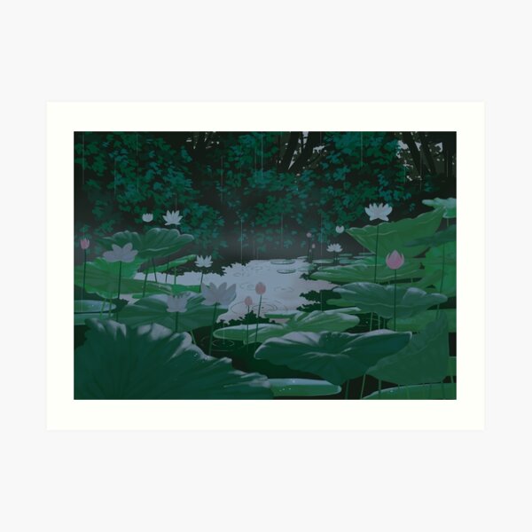 of ponds and rainy days Art Print