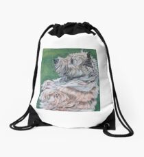 Cairn Terrier Fine Art Painting Drawstring Bag