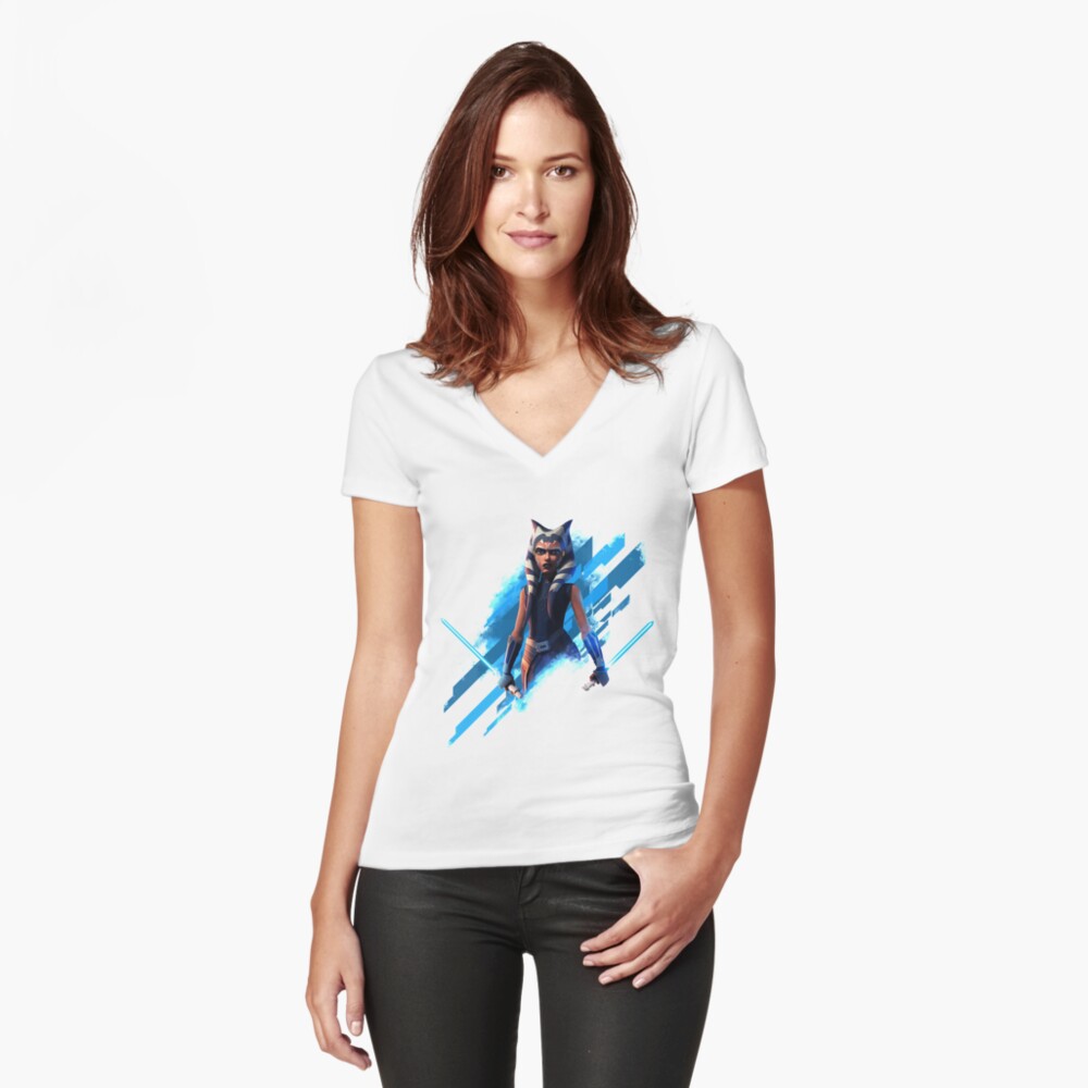 Vista previa del artículo con la obra «Camiseta entallada de cuello en V», diseñado y vendido por PeterSilver.