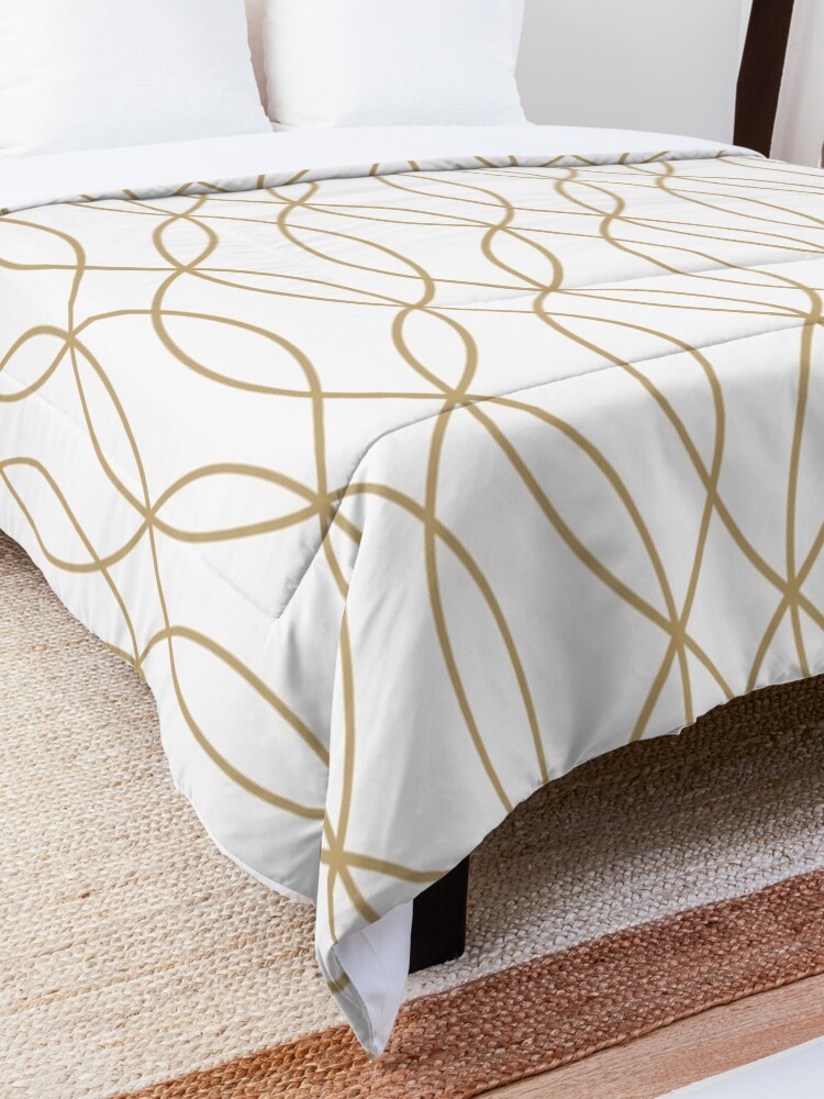 "White & Gold überlappendes Muster" Tagesdecke von TheThrow | Redbubble