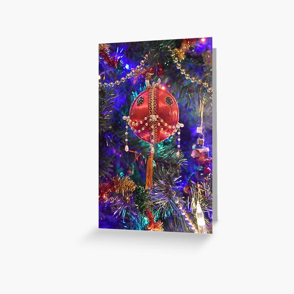 Dad's Red Bead Ornament Greeting Card