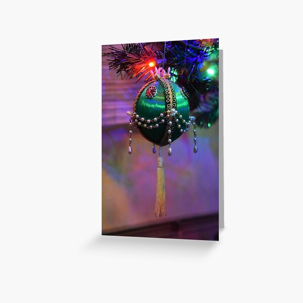 Dad's Green Bead Ornament Greeting Card
