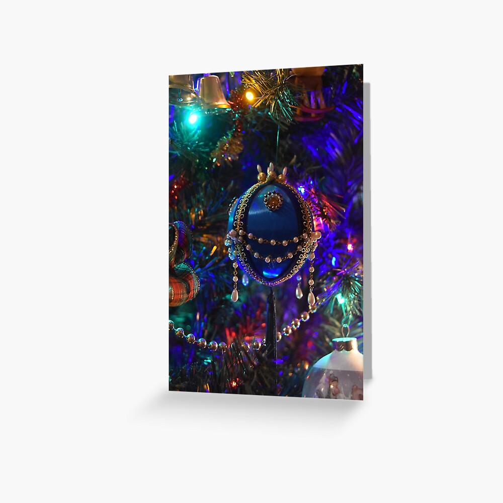 Dad's Blue Bead Ornament Greeting Card
